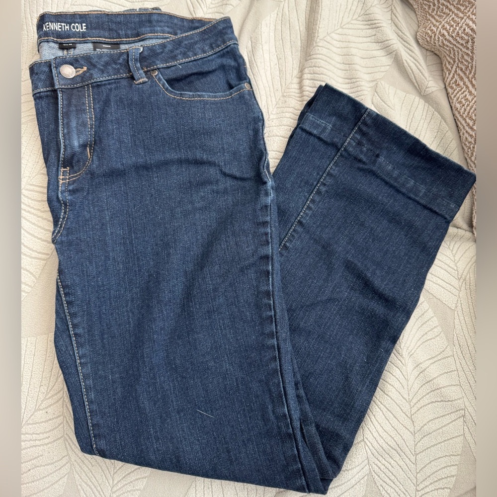 Kenneth Cole Women's Dark Blue Straight Leg Jeans